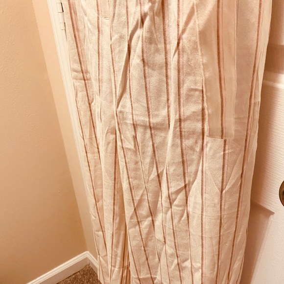 J. Jill Linen Comfy Stretch Striped Peach Pants Size Large - Picture 4 of 9